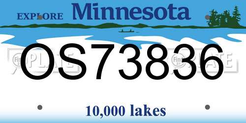 OS73836 Minnesota License Plate