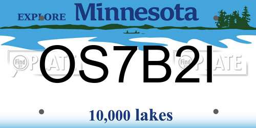 OS7B2I Minnesota License Plate