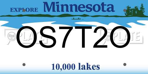 OS7T2O Minnesota License Plate