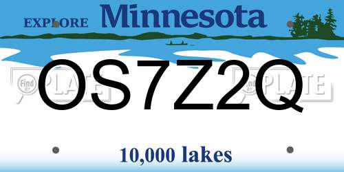 OS7Z2Q Minnesota License Plate