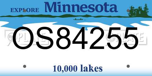 OS84255 Minnesota License Plate
