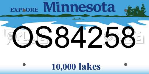 OS84258 Minnesota License Plate