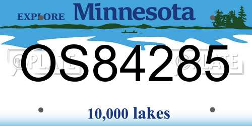 OS84285 Minnesota License Plate
