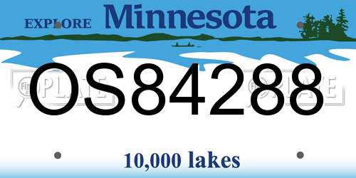 OS84288 Minnesota License Plate