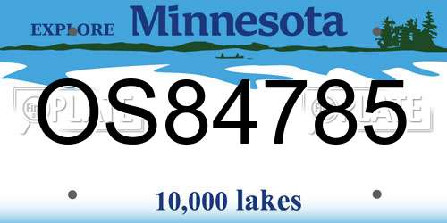 OS84785 Minnesota License Plate
