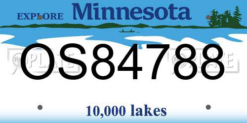 OS84788 Minnesota License Plate