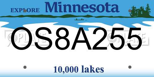 OS8A255 Minnesota License Plate