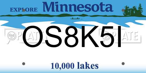 OS8K5I Minnesota License Plate