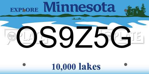 OS9Z5G Minnesota License Plate