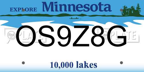 OS9Z8G Minnesota License Plate