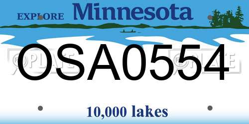 OSA0554 Minnesota License Plate