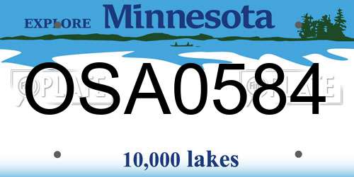 OSA0584 Minnesota License Plate