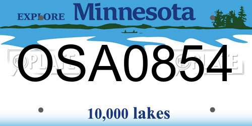 OSA0854 Minnesota License Plate