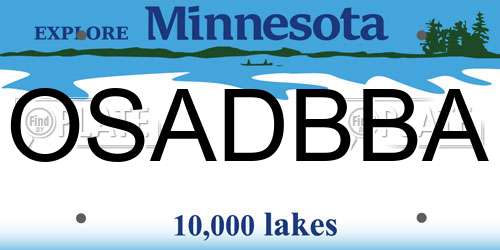OSADBBA Minnesota License Plate