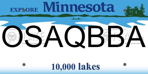 OSAQBBA Minnesota License Plate