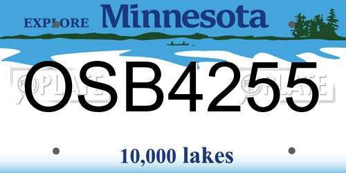 OSB4255 Minnesota License Plate