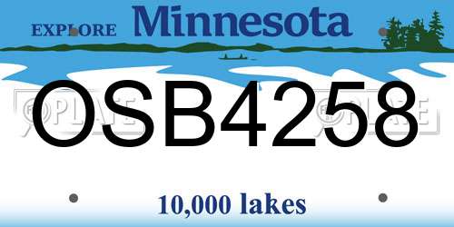 OSB4258 Minnesota License Plate