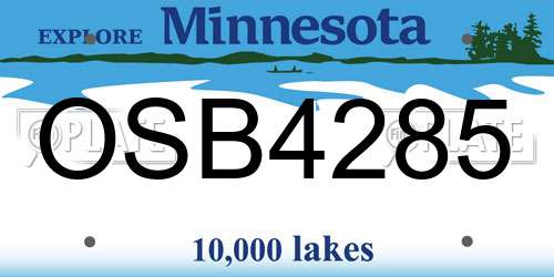 OSB4285 Minnesota License Plate