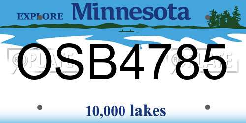 OSB4785 Minnesota License Plate