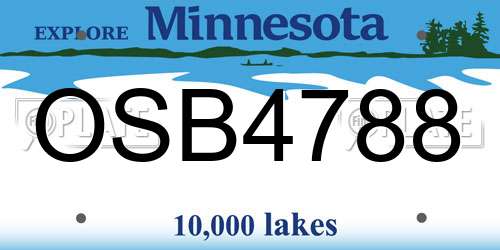 OSB4788 Minnesota License Plate