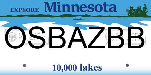 OSBAZBB Minnesota License Plate