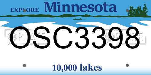 OSC3398 Minnesota License Plate