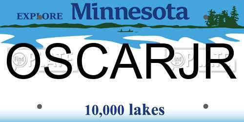 OSCARJR Minnesota License Plate