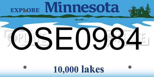 OSE0984 Minnesota License Plate
