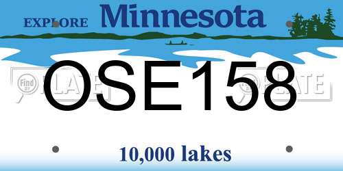 OSE158 Minnesota License Plate