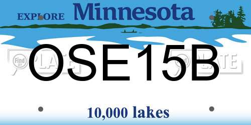 OSE15B Minnesota License Plate