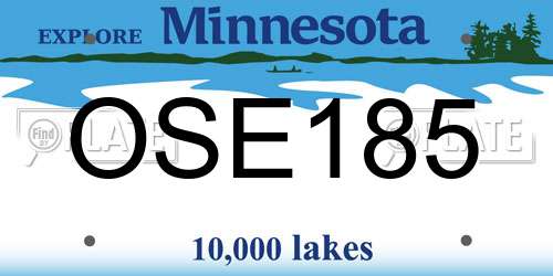 OSE185 Minnesota License Plate