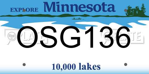 OSG136 Minnesota License Plate