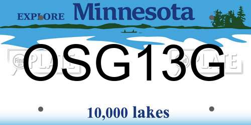 OSG13G Minnesota License Plate