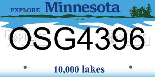 OSG4396 Minnesota License Plate