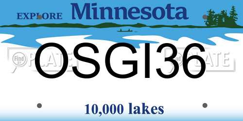 OSGI36 Minnesota License Plate