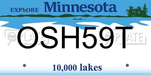 OSH59T Minnesota License Plate