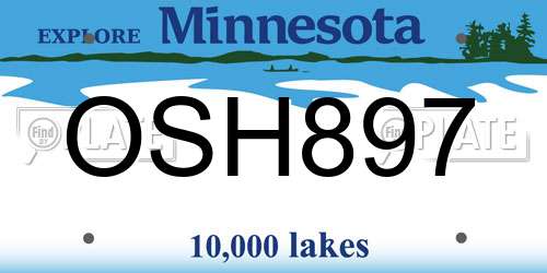 OSH897 Minnesota License Plate