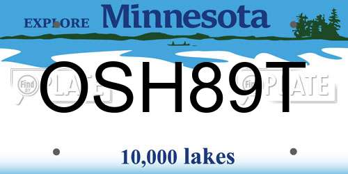 OSH89T Minnesota License Plate