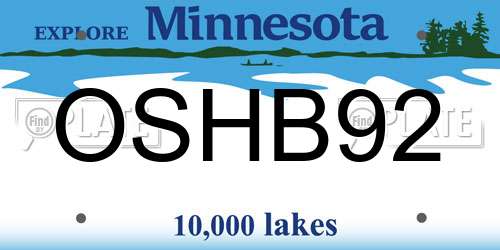 OSHB92 Minnesota License Plate