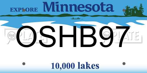 OSHB97 Minnesota License Plate