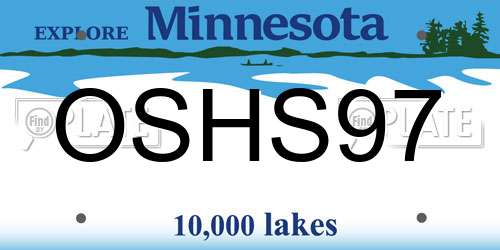 OSHS97 Minnesota License Plate