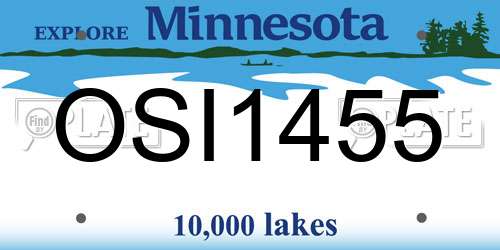 OSI1455 Minnesota License Plate