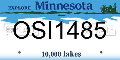 OSI1485 Minnesota License Plate
