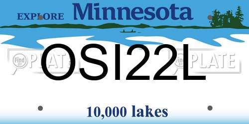 OSI22L Minnesota License Plate
