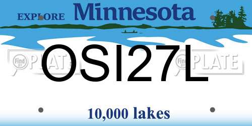 OSI27L Minnesota License Plate