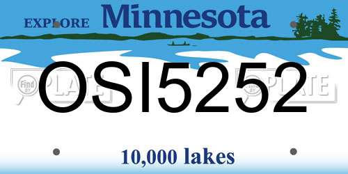 OSI5252 Minnesota License Plate