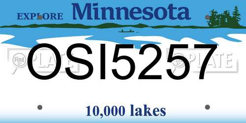OSI5257 Minnesota License Plate