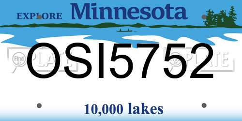 OSI5752 Minnesota License Plate