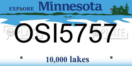 OSI5757 Minnesota License Plate