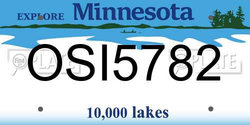 OSI5782 Minnesota License Plate